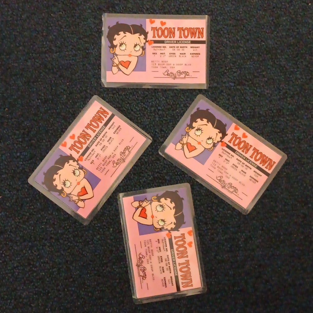 4  BettyBoop  Driver's License  Souvenir TOON TOWN USA